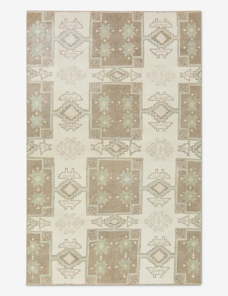 Vintage Turkish Area Rug No. 436 — 4' X 5'10" Hand-Knotted Wool 1