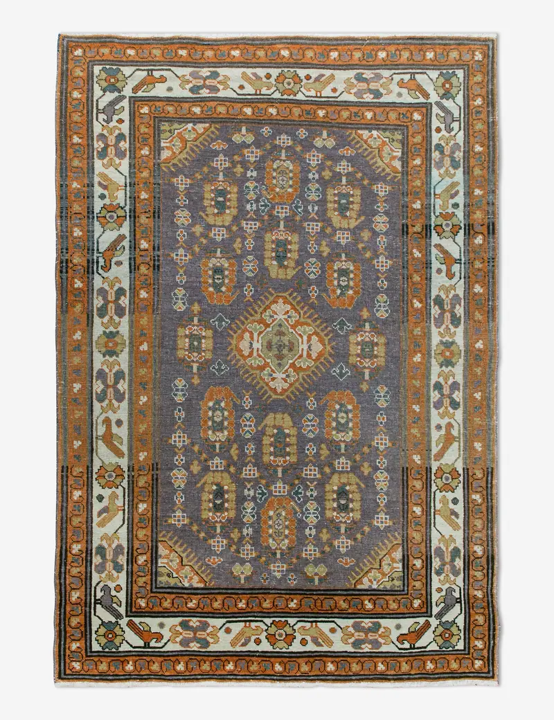 Vintage Turkish Wool Rug No. 461 — 3'4" X 4'7" 1