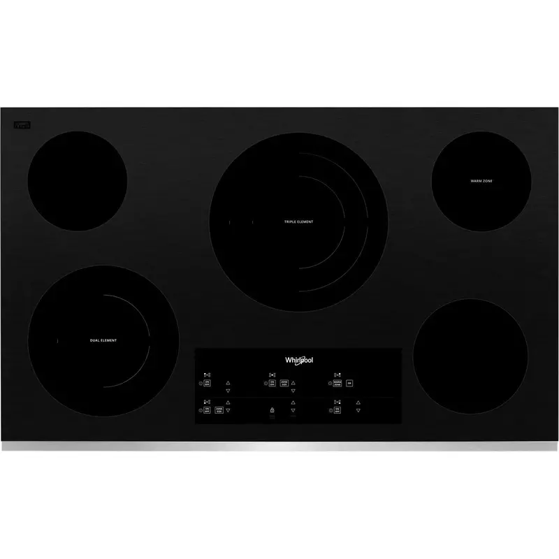 Whirlpool 36-Inch Built-In Electric Cooktop With Flexheat™ Dual Radiant Element Wce97Us6Ks 1