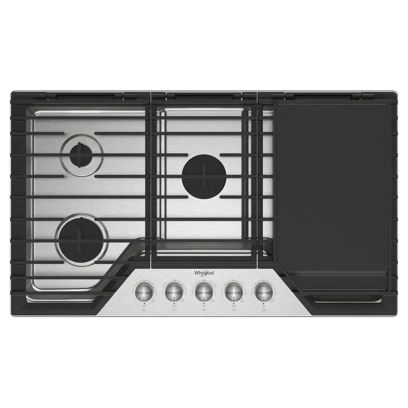 Whirlpool 36-Inch Built-In Gas Cooktop With 2-In-1 Griddle & Burner Wcgk7536Ps 1