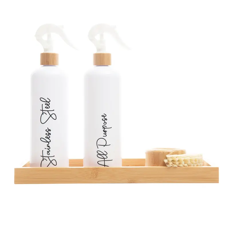 White Fine-Mist Spray Bottles With Storage Tray – 500Ml (Pack Of 3) 1